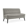 thumbnail image 1 of HL Home Furnishings Armless Loveseat in Dove Grey Linen with Espresso Legs, 1 of 12