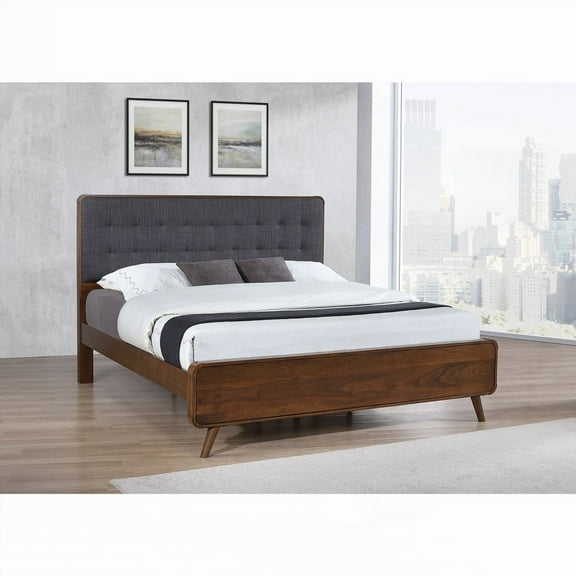 Carson Carrington's Eastern King Dark Walnut Platform Bed: Open & Airy