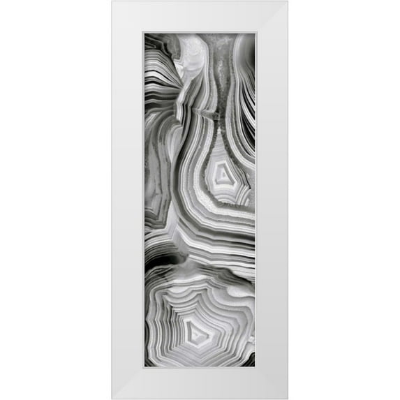 Carson, Danielle 11x24 White Modern Wood Framed Museum Art Print Titled - Agate Panel Grey III