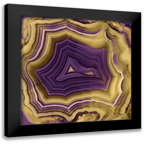 Carson, Danielle 12x12 Black Modern Framed Museum Art Print Titled - Agate in Purple and Gold II