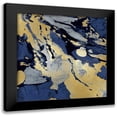 thumbnail image 1 of Carson, Danielle 12x12 Black Modern Framed Museum Art Print Titled - Marbleized in Gold and Blue I, 1 of 5