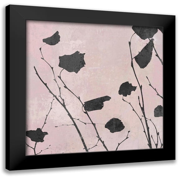 Carson, Danielle 12x12 Black Modern Framed Museum Art Print Titled - Nature Silhouette on Blush I
