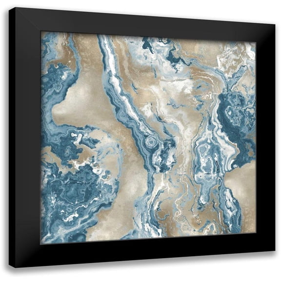 Carson, Danielle 12x12 Black Modern Framed Museum Art Print Titled - Onyx Teal