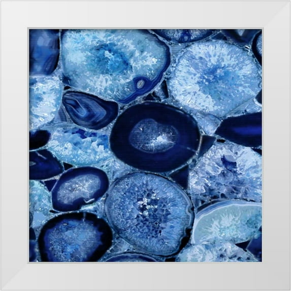 Carson, Danielle 12x12 White Modern Wood Framed Museum Art Print Titled - Agate in Blue I