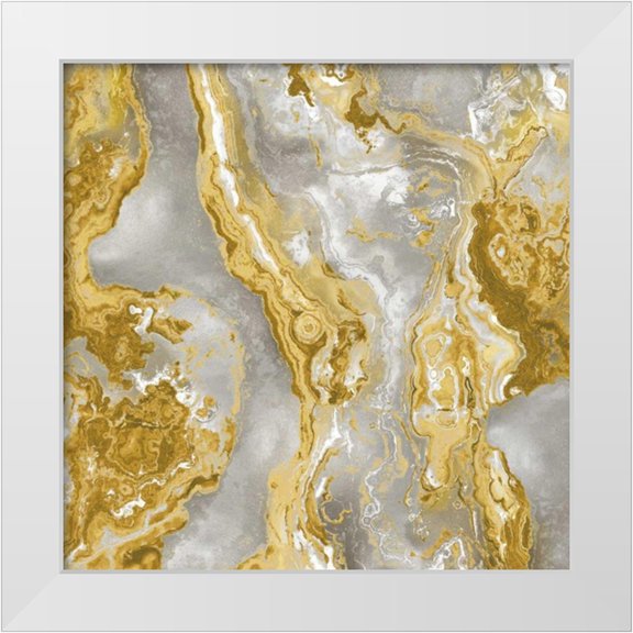 Carson, Danielle 12x12 White Modern Wood Framed Museum Art Print Titled - Onyx Golden
