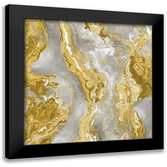 Carson, Danielle 20x20 Black Modern Framed Museum Art Print Titled - Onyx Golden
