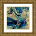 thumbnail image 1 of Carson, Danielle 26x26 Gold Ornate Wood Framed with Double Matting Museum Art Print Titled - Stone with Blue and Gold, 1 of 4
