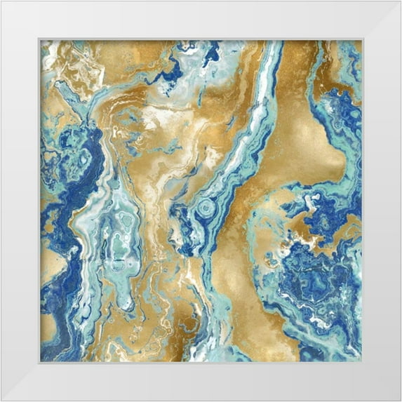 Carson, Danielle 26x26 White Modern Wood Framed Museum Art Print Titled - Onyx Aqua