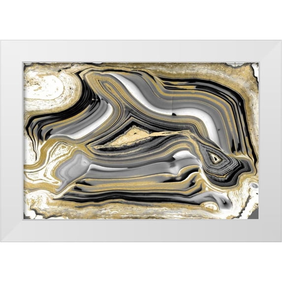 Carson, Danielle 32x23 White Modern Wood Framed Museum Art Print Titled - Elegant Agate I