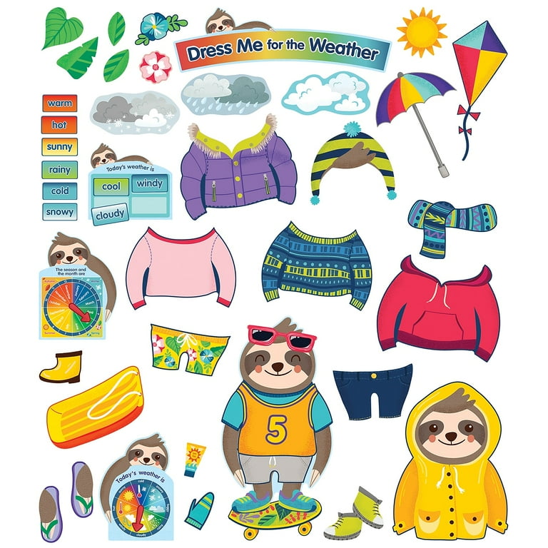 Curriculum Bulletin Board Set, Dress Me for the Weather, 54 Pieces Curriculum Bulletin Board Set, Dress Me for the Weather, 54 Pieces