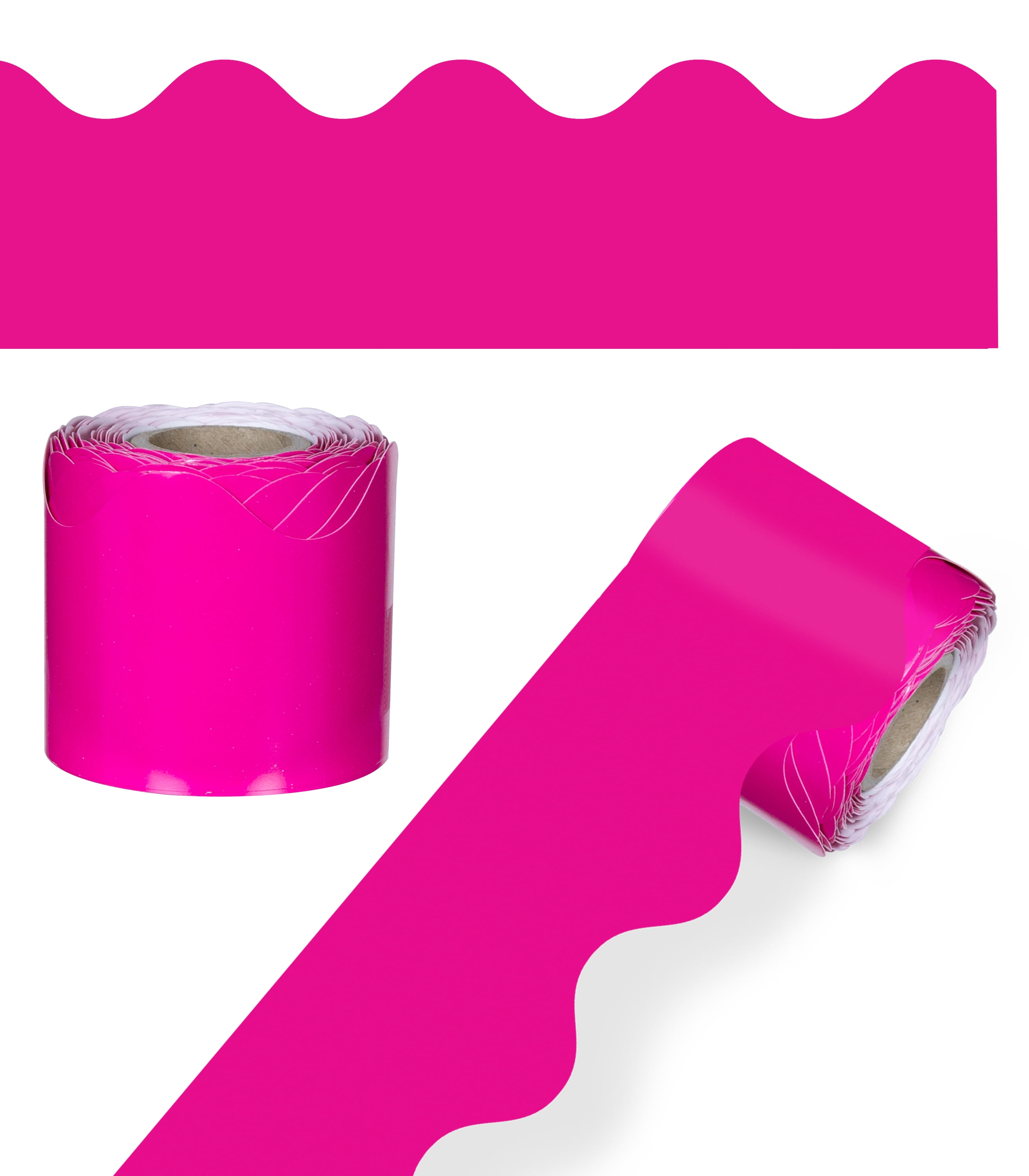Carson Dellosa 36' Hot Pink Rolled Scalloped Bulletin Board Borders (1 ...
