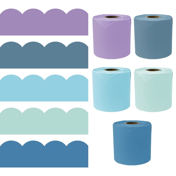Carson Dellosa 65' Boho Blues 5 Pack Rolled Bulletin Board Border Set (5 rolled borders)