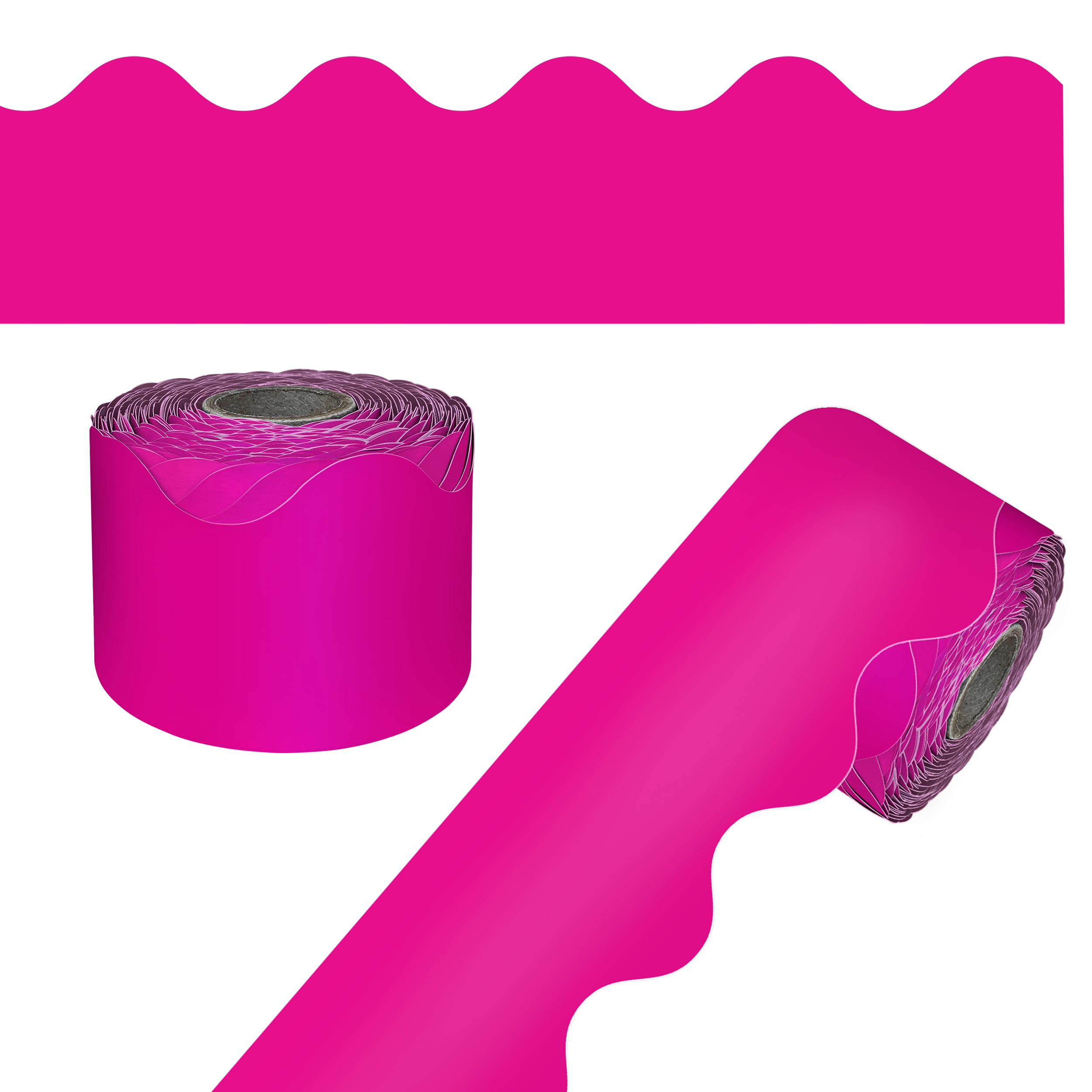 Carson Dellosa 65' Hot Pink Rolled Scalloped Bulletin Board Borders ...