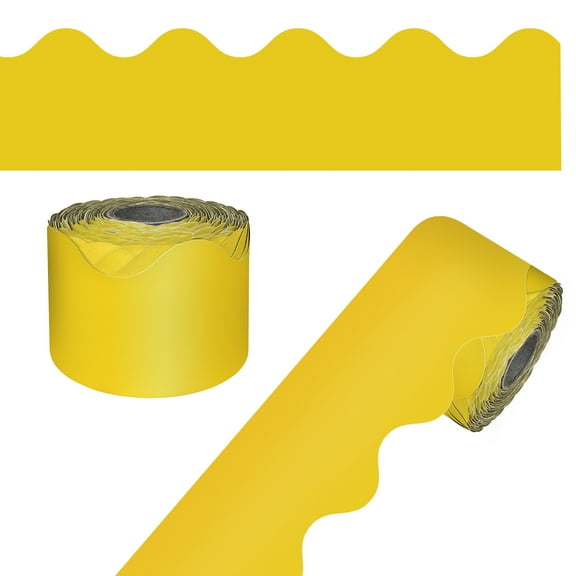 Carson Dellosa 65' Yellow Rolled Scalloped Bulletin Board Borders (1 roll)