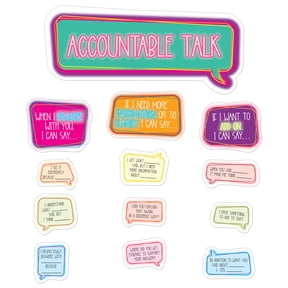 Carson Dellosa Accountable Talk Bulletin Board Set (31 pieces) Grade 2-8