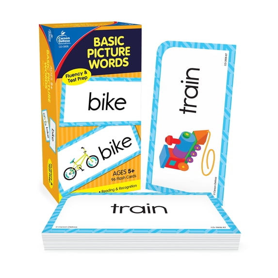 Carson-Dellosa Basic Picture Words Flash Cards, 3-1/4" x 6-3/8", Grades K-2