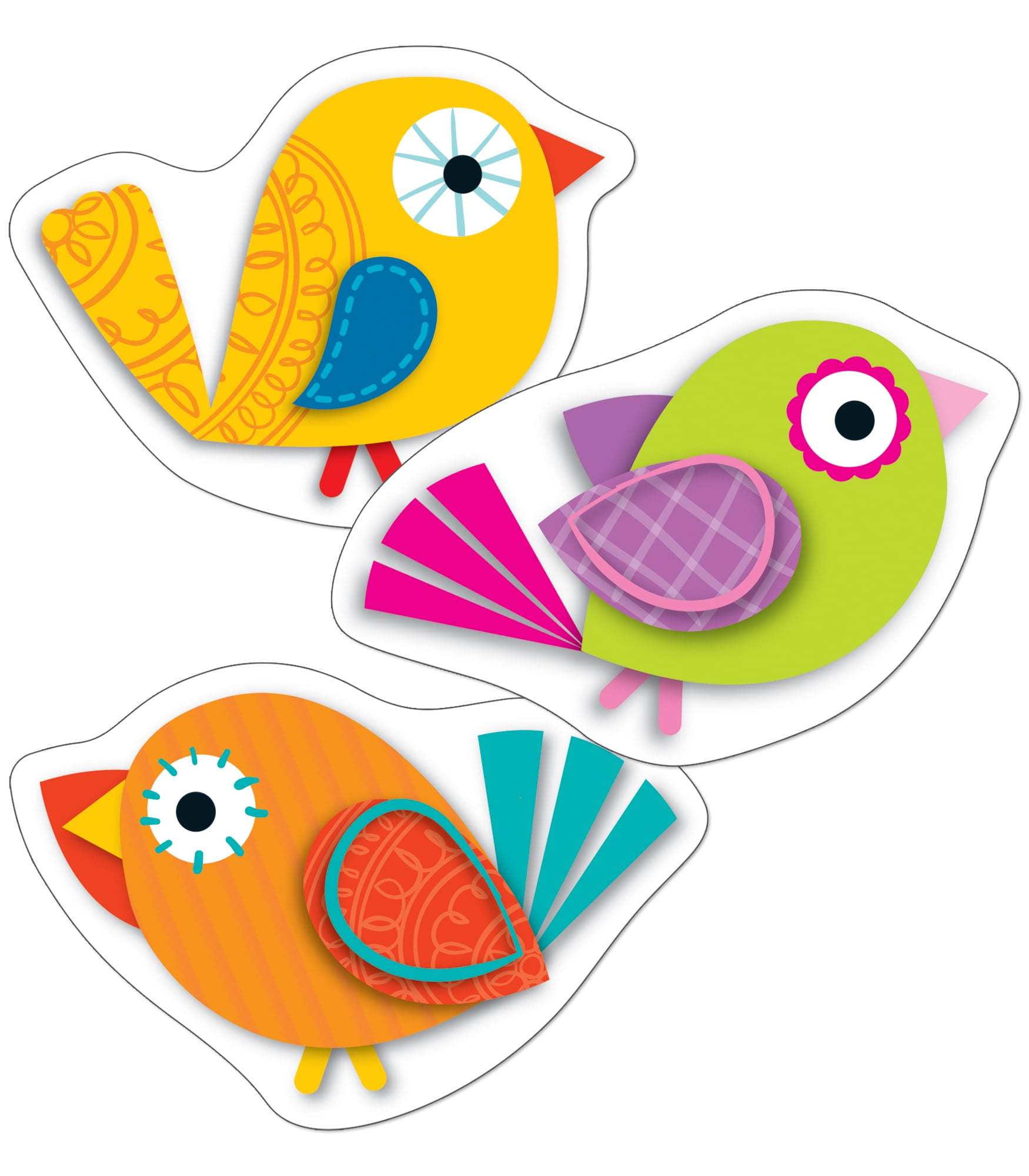 Carson Dellosa Boho Birds Assorted Mini Cutouts 36 Cut Outs 6458