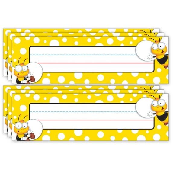 Carson Dellosa Education Buzz-Worthy Bees Nameplates, Grades PK-5, 36 Per Pack, 6 Packs
