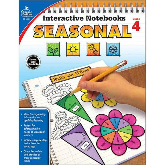 Carson Dellosa CD-105017 Interactive Notebooks Seasonal Resource Book - Grade 4
