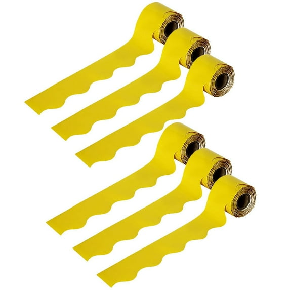 Carson Dellosa CD-108273-6 Yellow Scalloped Borders - Pack of 6