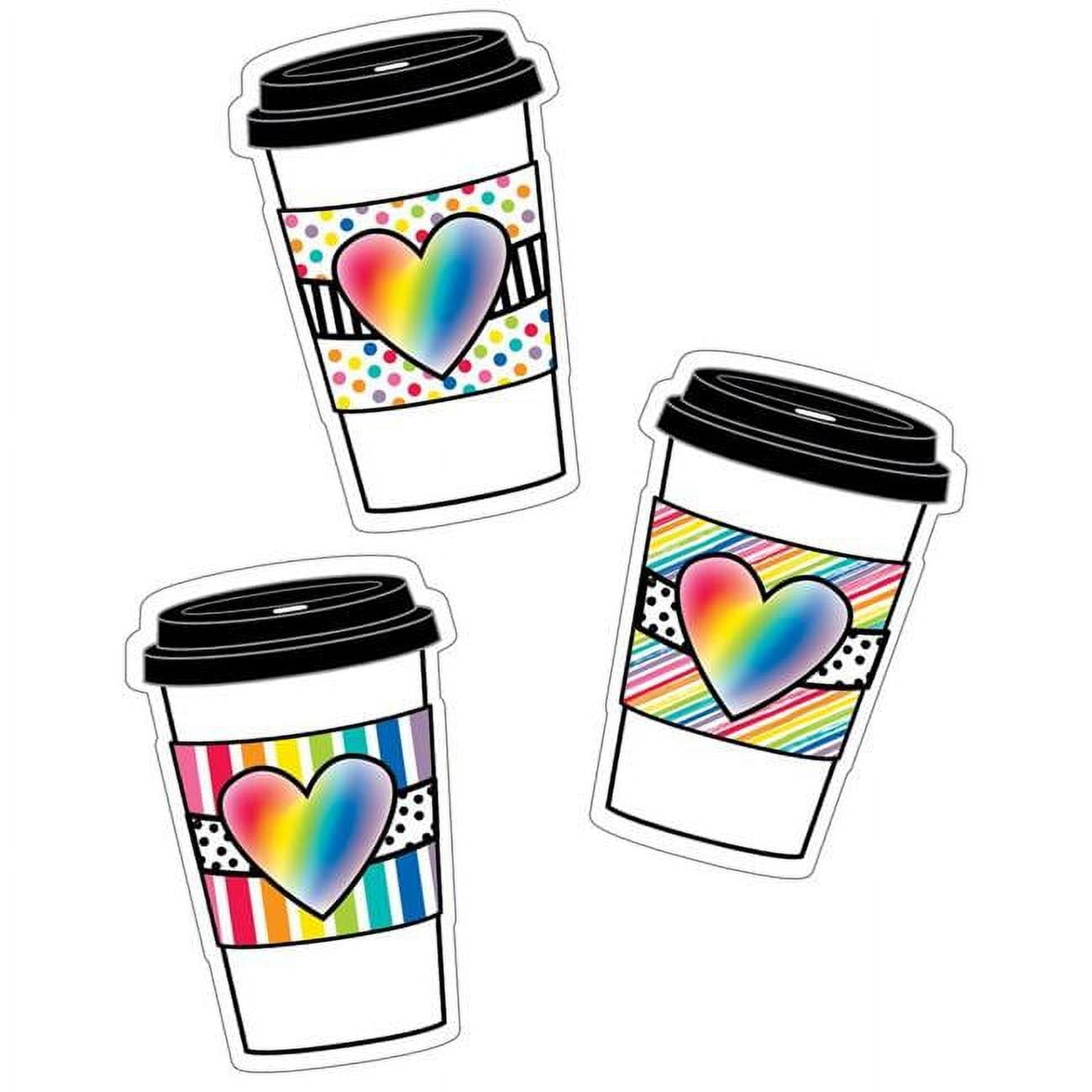Carson Dellosa CD-120587-3 Rainbow To-Go Cups Cut-Outs Industrial Cafe ...