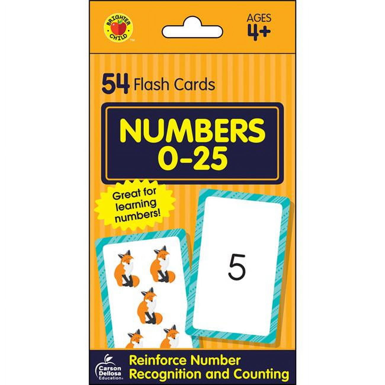 Carson Dellosa CD-734085 Numbers 0-25 Flash Cards - Multi Color - Pack ...