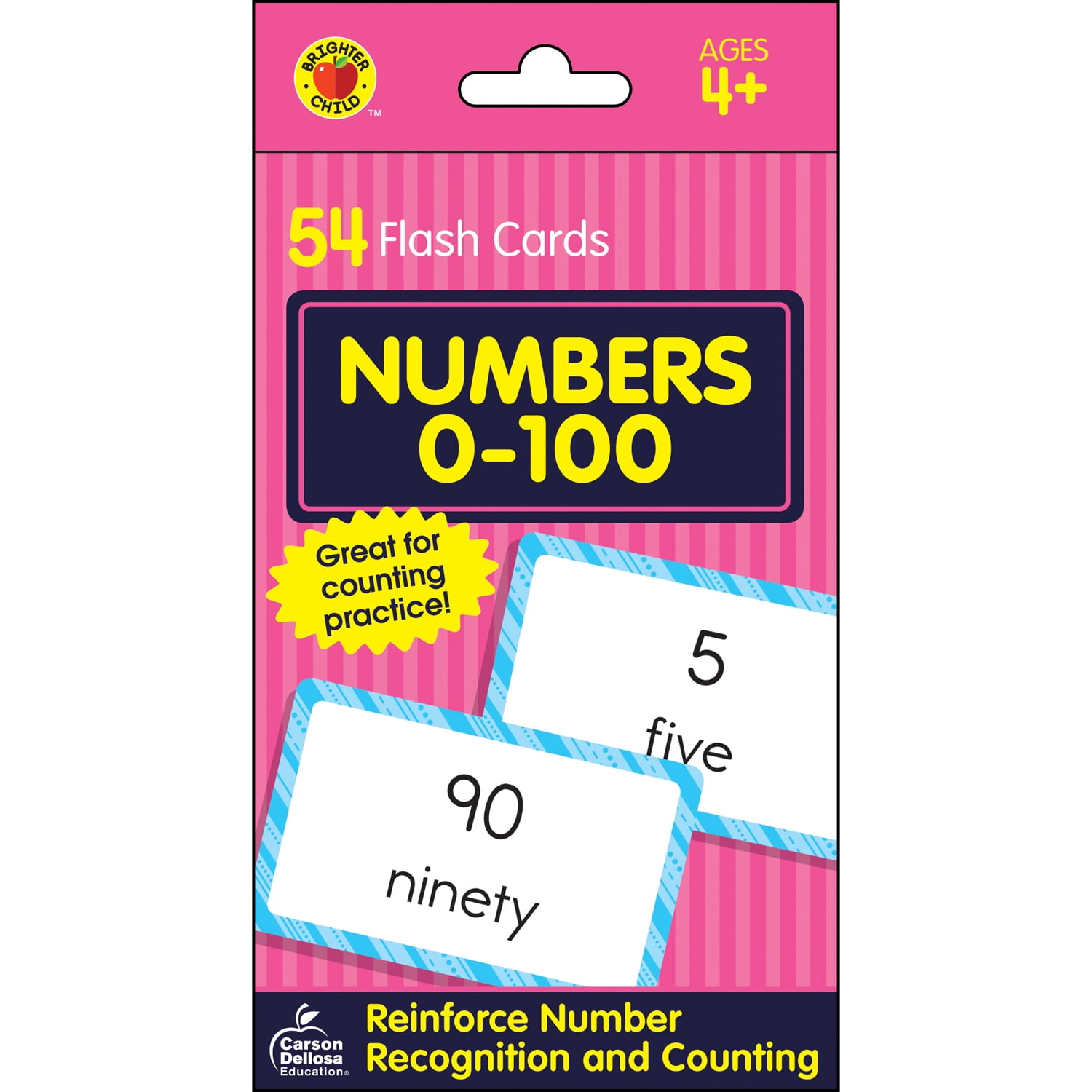 Carson Dellosa CD-734086 Numbers 0-100 Flash Cards - Multi Color ...
