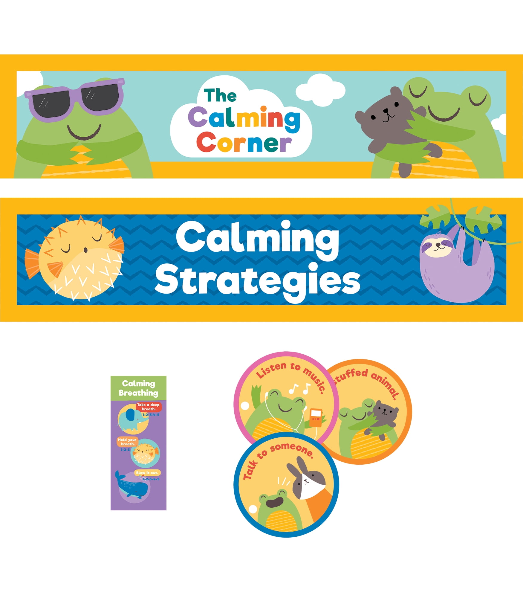 Carson Dellosa Calming Strategies Instructional Resources Bulletin Board Set (69 pieces)