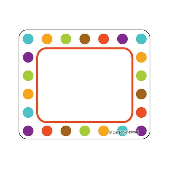 Carson Dellosa Calypso Name Tags Bold Polkadots 6 Pk 150025