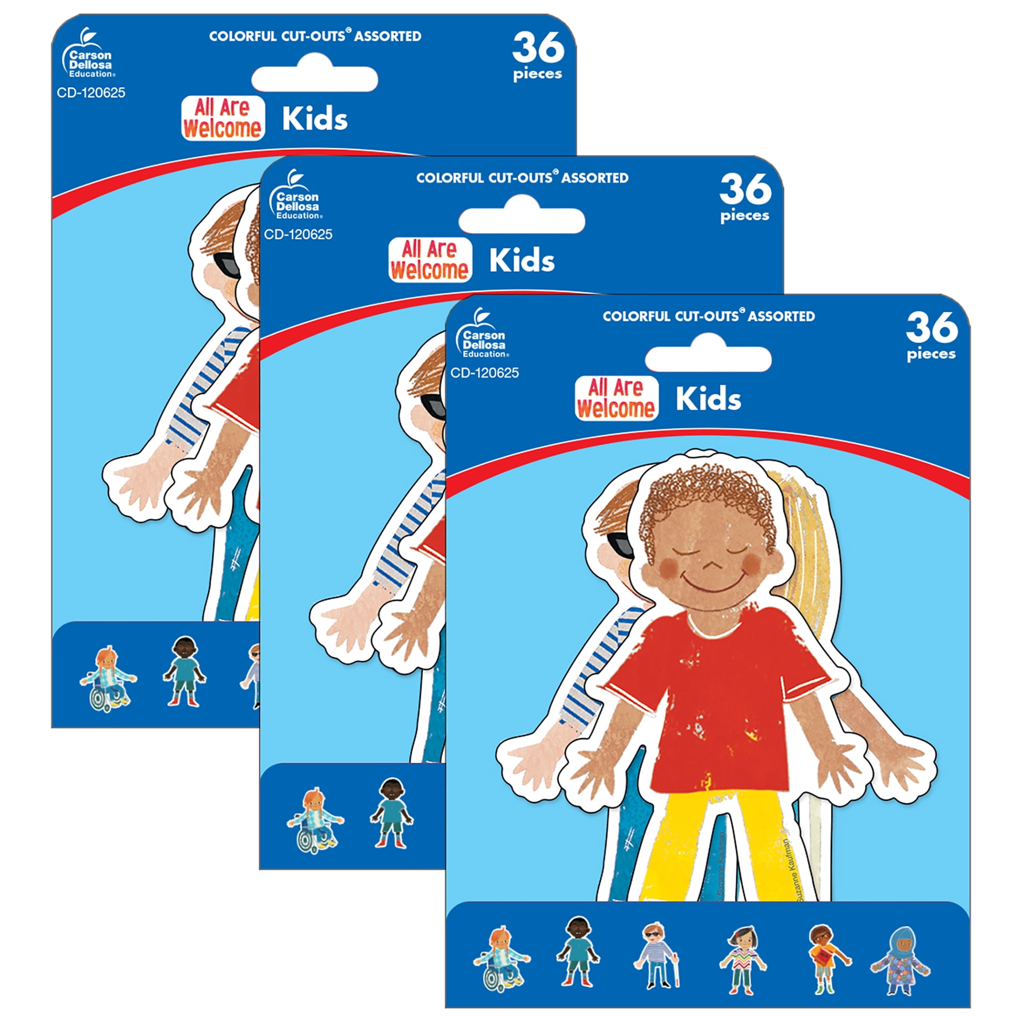 Carson Dellosa Education All Are Welcome Kids Cut-Outs, 36 Per Pack, 3 ...