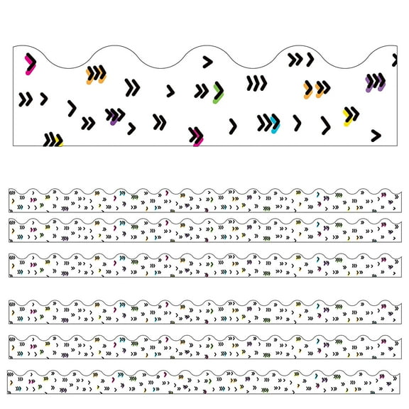 Carson-Dellosa Carson Dellosa Education Kind Vibes Scalloped Border 2.25" x 234' Rainbow Doodles
