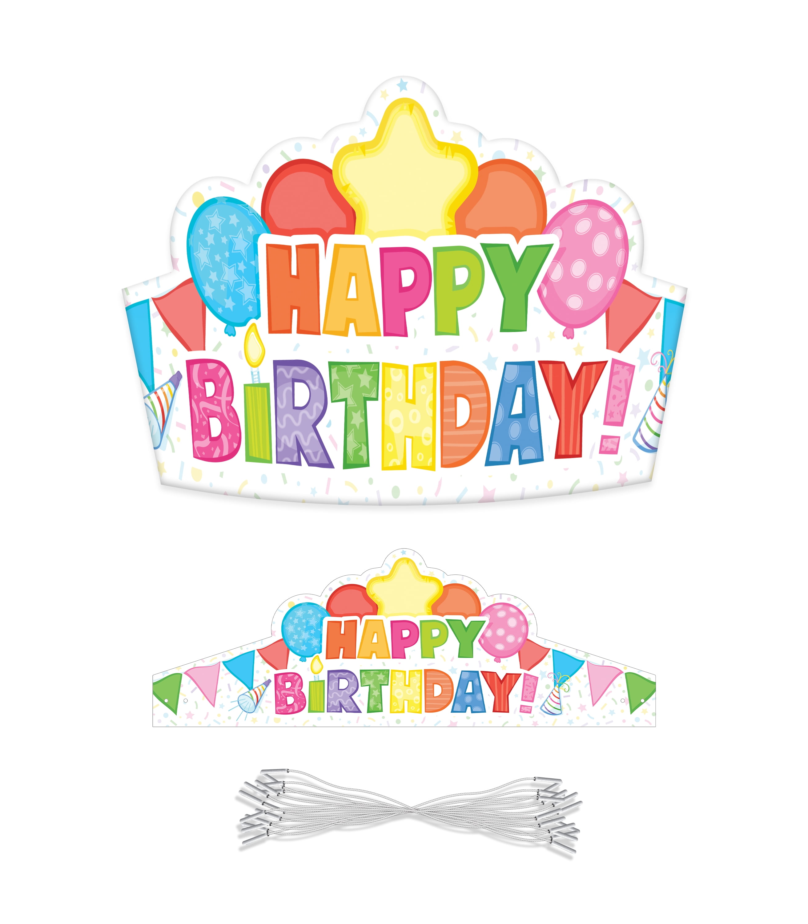 Carson Dellosa Classroom Happy Birthday Crowns (30 crowns, 30 elastic ...