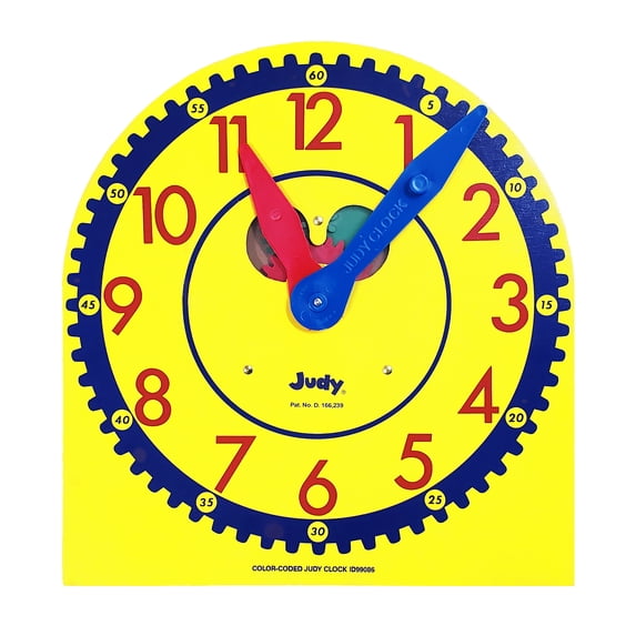 Carson Dellosa 13" x 12" Wooden Color-Coded Judy® Clock (1 clock) Grade K-3