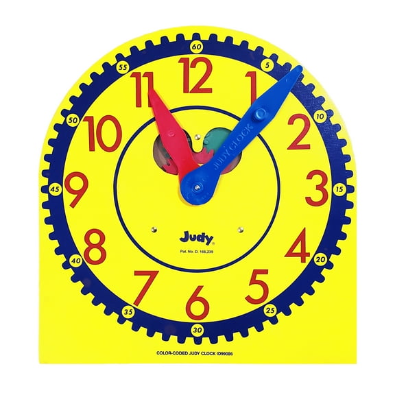 Carson Dellosa 13" x 12" Wooden Color-Coded Judy Clock (1 clock) Grade K-3