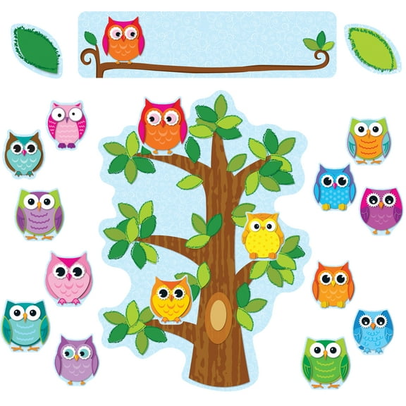 Carson Dellosa Colorful Owls Behavior Bulletin Board Set (70 pieces)