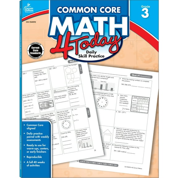 Carson Dellosa Common Core 4 Today Common Core Math 4 Today Workbook (96 pages) Grade 3