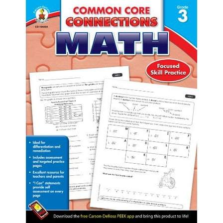 Pre-Owned Carson Dellosa | Common Core Connections Math Workbook | 3rd Grade, 96pgs (Paperback) 1624427898