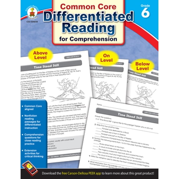 Pre-Owned Carson Dellosa Differentiated Reading for Comprehension, Grade 6 Resource Book (Paperback) 1483804909