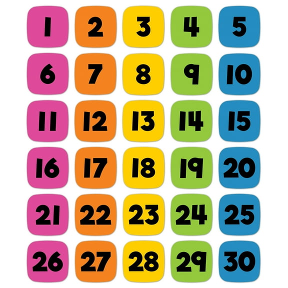 Carson Dellosa Edu-Clings Silicone Set: Numbers Math Manipulative (30 pieces) Grade K-5
