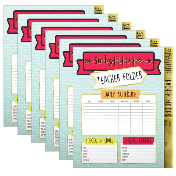 Carson Dellosa Education Aim High Substitute Teacher Folder, Grade PK-8, Pack of 6