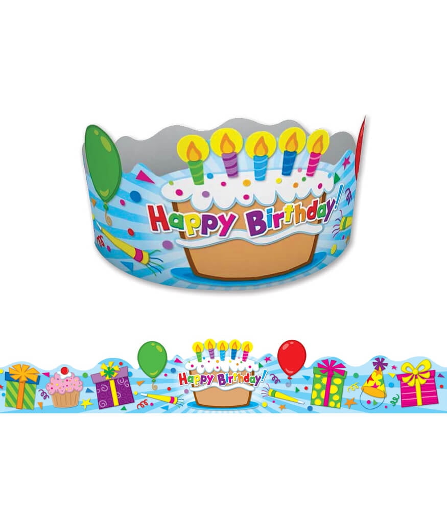 Carson Dellosa Education Birthday Crown Blue 24 1 2 x 6 1 4