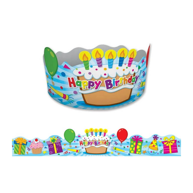 Carson Dellosa Education Birthday Crown Blue 24 1 2 x 6 1 4 Inches Pack of 30