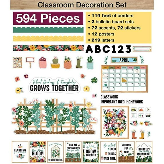 Carson Dellosa Education Cd 145342 Grow Together Classroom Decor Bundle Carson Dellosa Education Cd 145342 Grow Together Classroom Decor Bundle