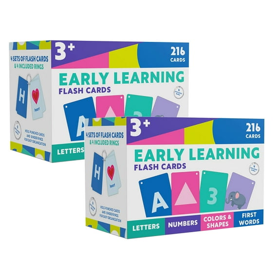 Carson Dellosa Early Learning Flash Cards, 4 Per Set, 2 Sets