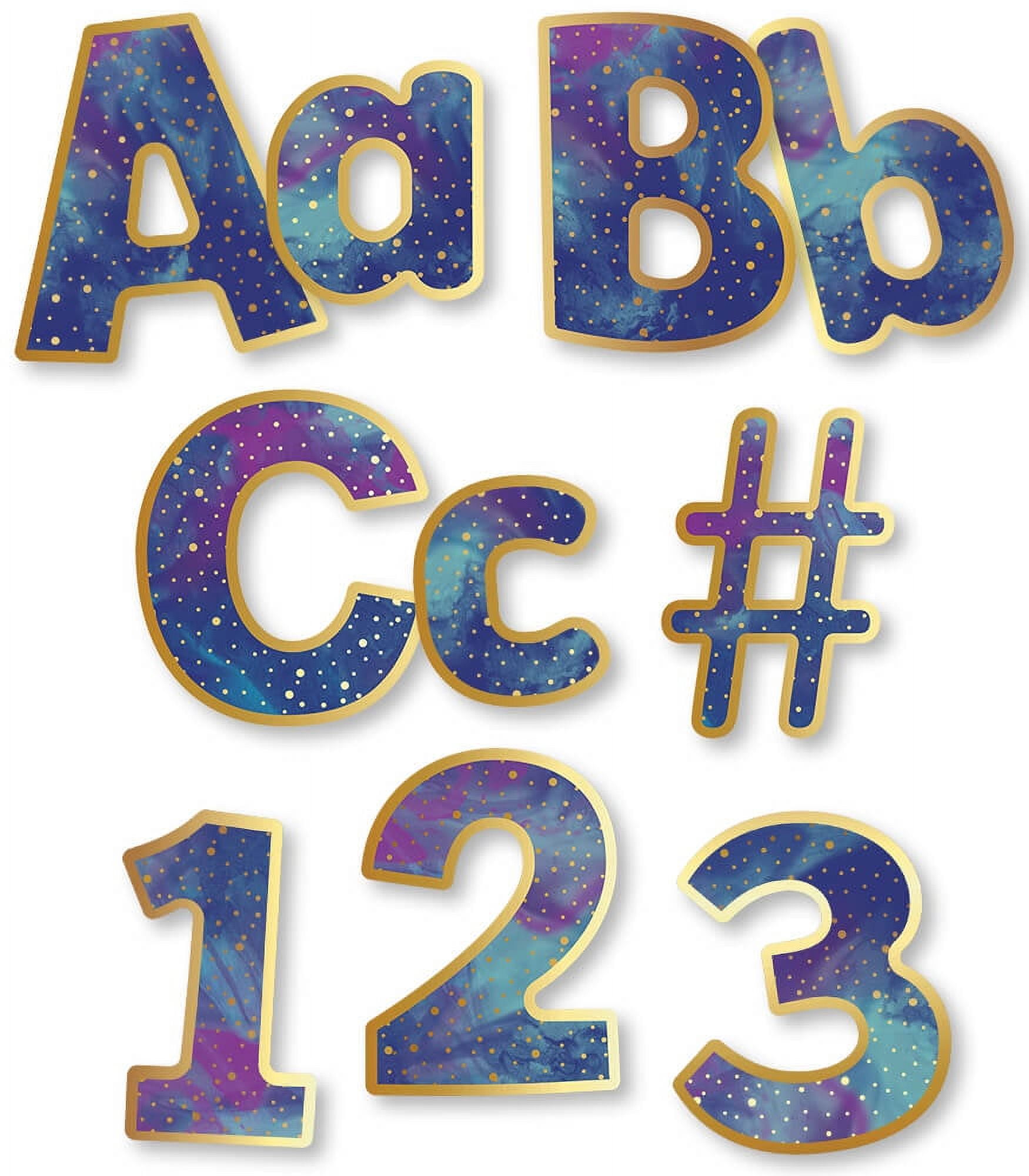 260 Pcs Gold Bulletin Board Letters for Classroom 4” Letters Combo Pack Set  Foil Balloon Classroom Decorations Alphabet Numbers Symbols Letters for