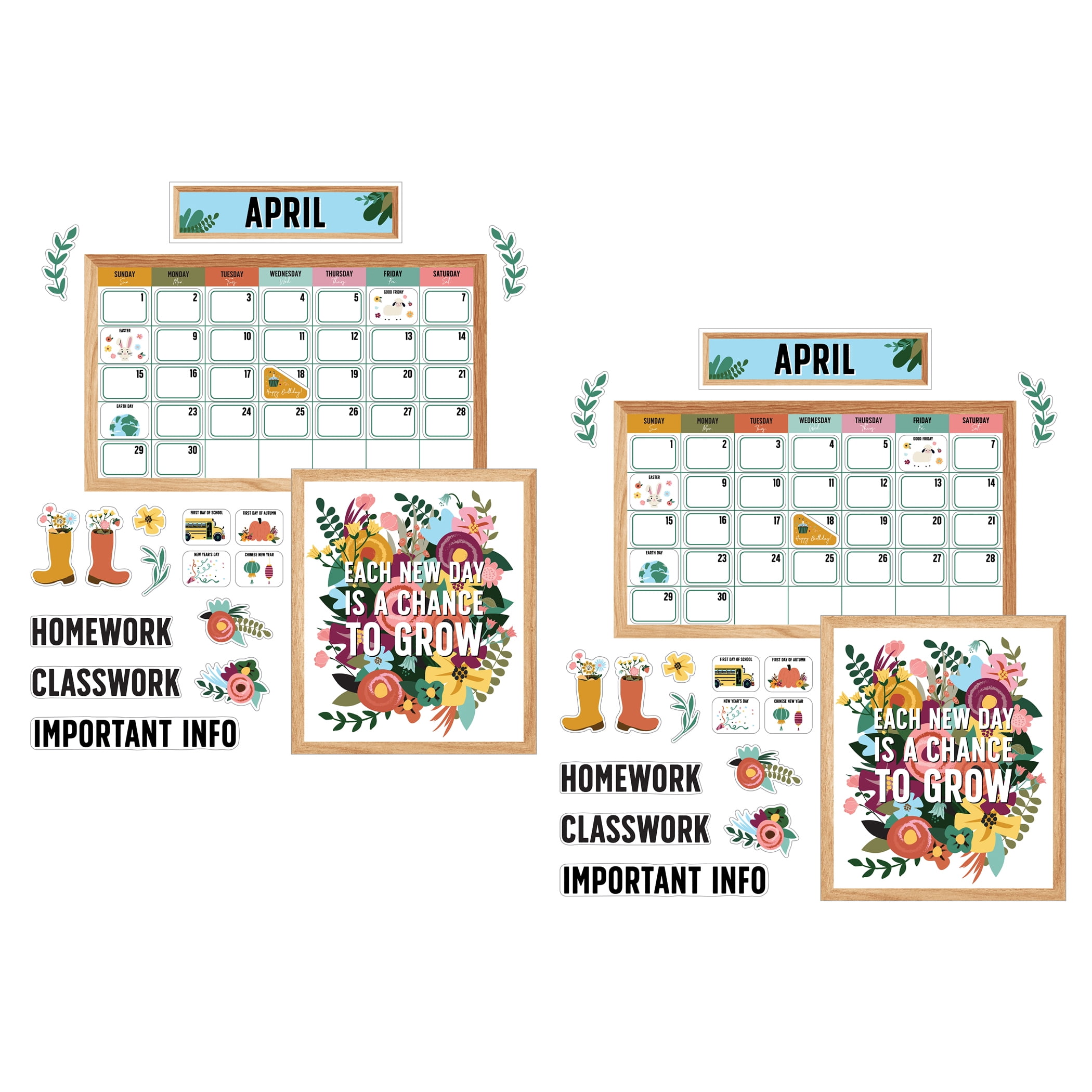 Carson Dellosa Education Grow Together Calendar Bulletin Board Set, 2 ...