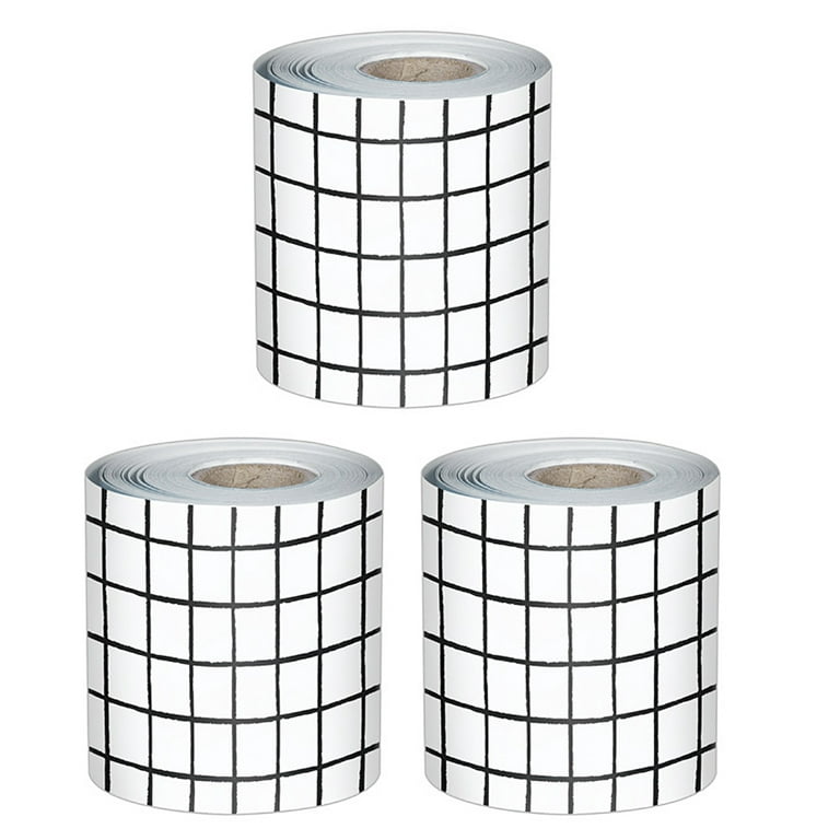 Happily Ever Elementary Creatively Inspired Black & White Grid Rolled  Straight Bulletin Board Borders, 65 Feet 