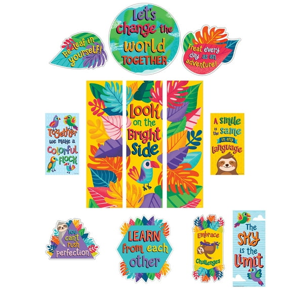 Carson Dellosa Education One World Motivational Mini Bulletin Board Set, 14 Pieces