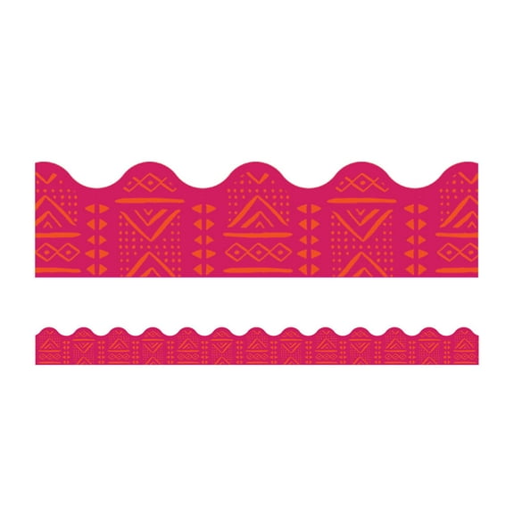 Carson Dellosa Education One World Pink Batik Scalloped Borders (13)