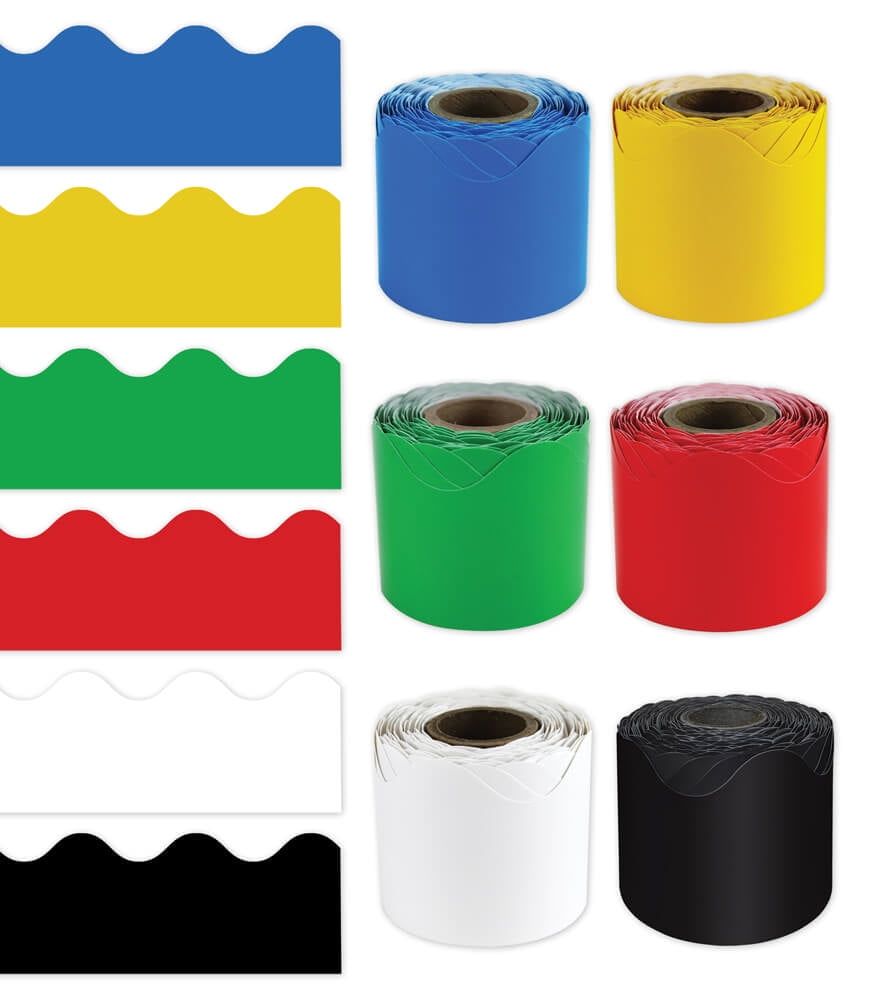 Carson Dellosa Education ROLLED BORDER PRIMARY COLOR SET 6 border sets